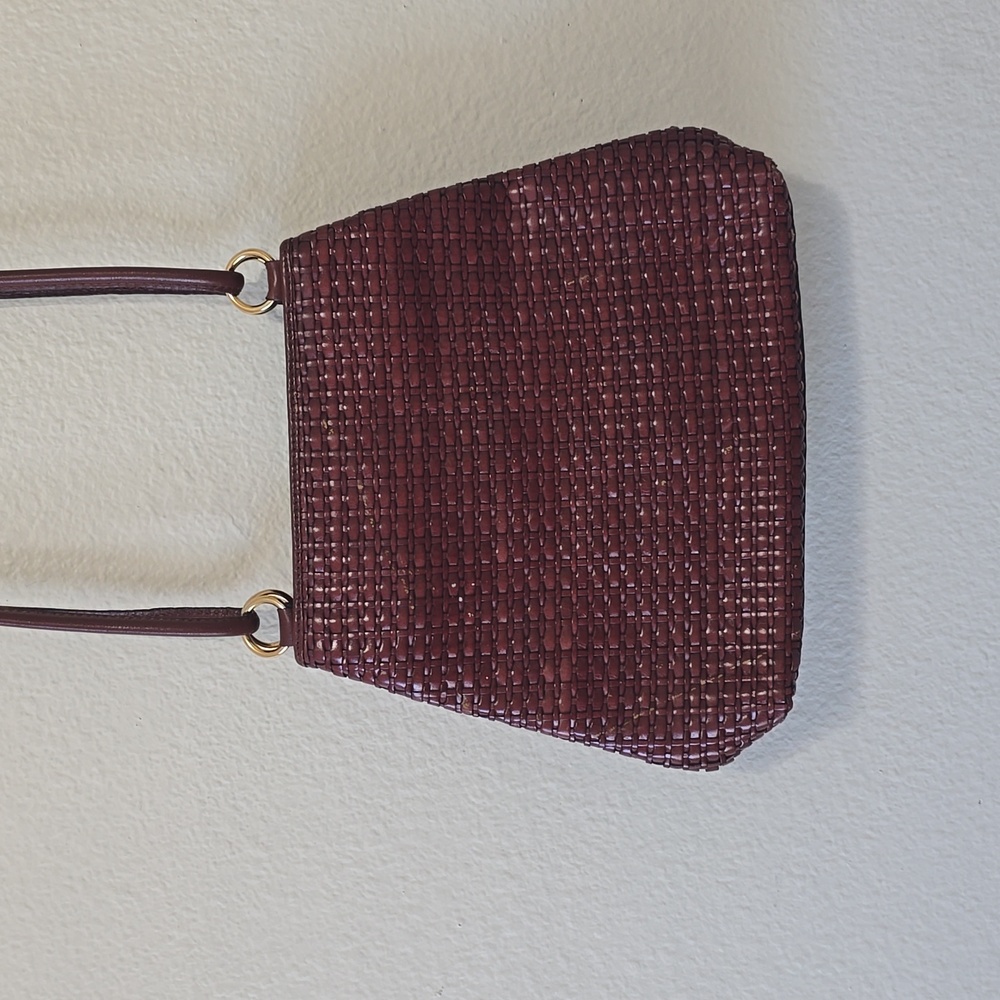 Preston & York Woven Burgundy Shoulder Bag